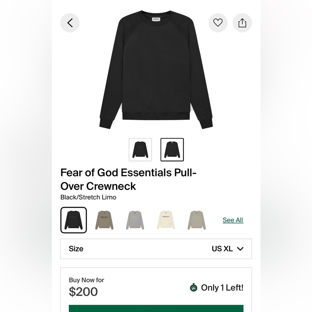 Essentials Crewneck Back Logo Version - image 5